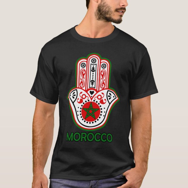 T-shirt La Main de Fatima u2013 J'aime le Maroc u2013 Be (Devant)