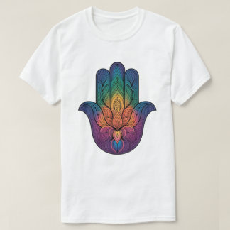T-shirt la main Hamsa arc-en-ciel