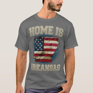 T-shirt La maison est Arkansas USA carte des États-Unis ca
