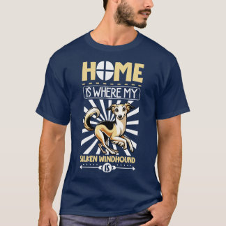 T-shirt La maison est avec mon Silken Windhound