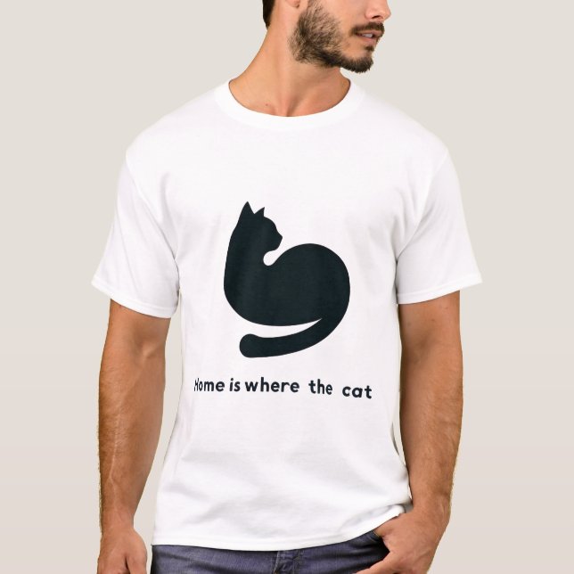 T-shirt La maison est où le chat (Devant)