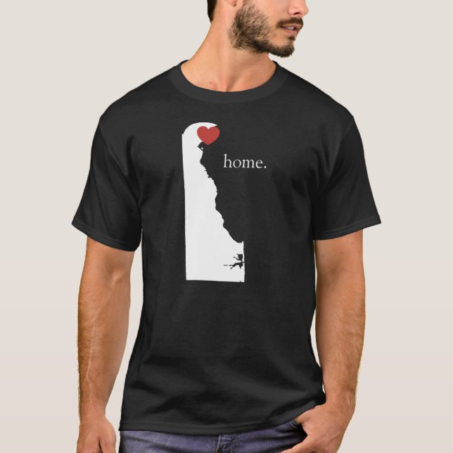 T-shirt La maison est où le coeur est - le Delaware (Devant)