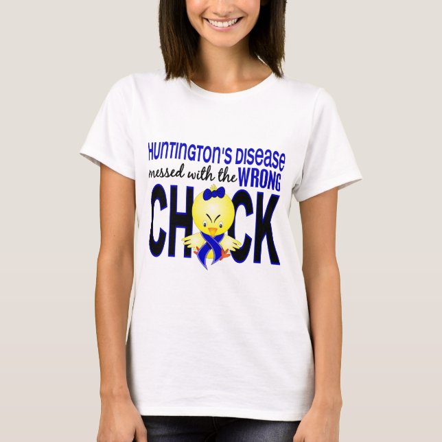 T-shirt La maladie de Huntington salie avec le poussin (Devant)