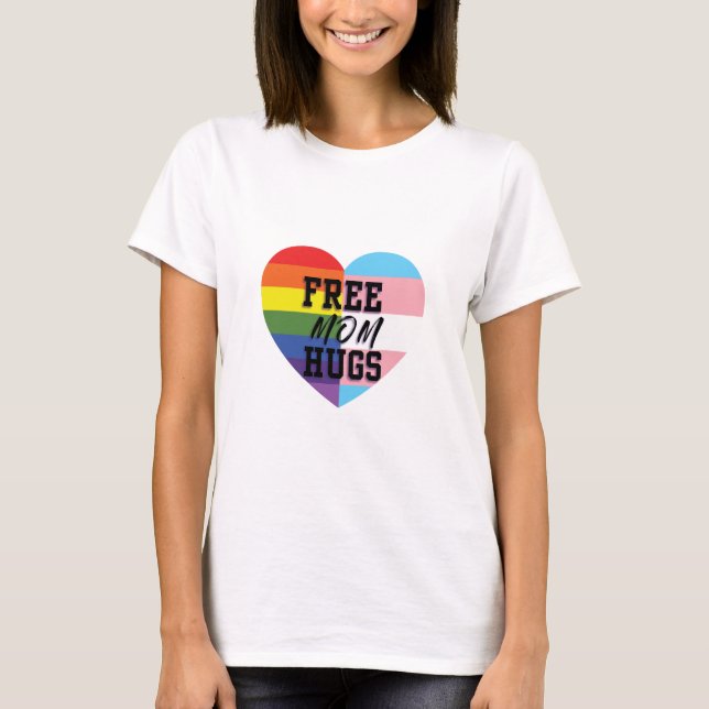 T-shirt La maman libre étreint des marchandises de qualité (Devant)