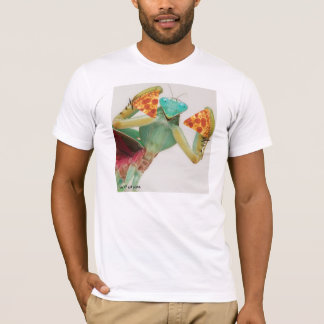 T-shirt la mante mange de la pizza