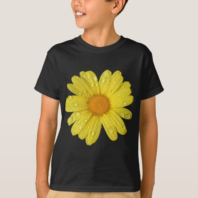 T-shirt La marguerite jaune dans la pluie (Devant)