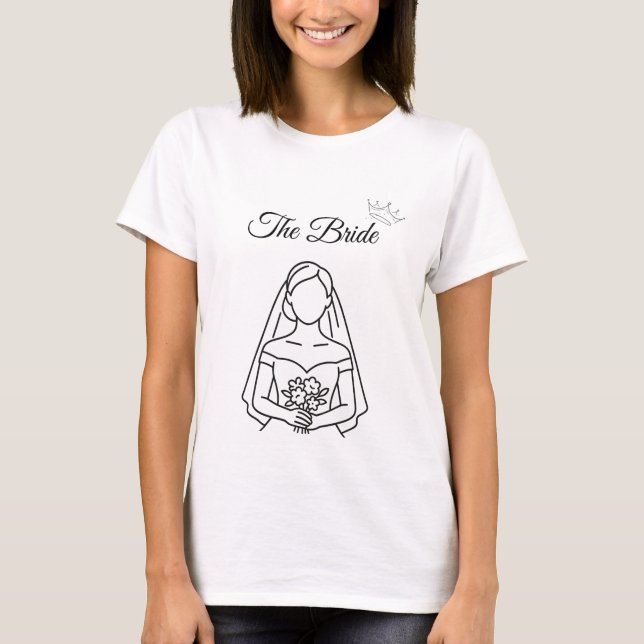T-shirt La mariée - Le minimaliste mariage T-Shir (Devant)