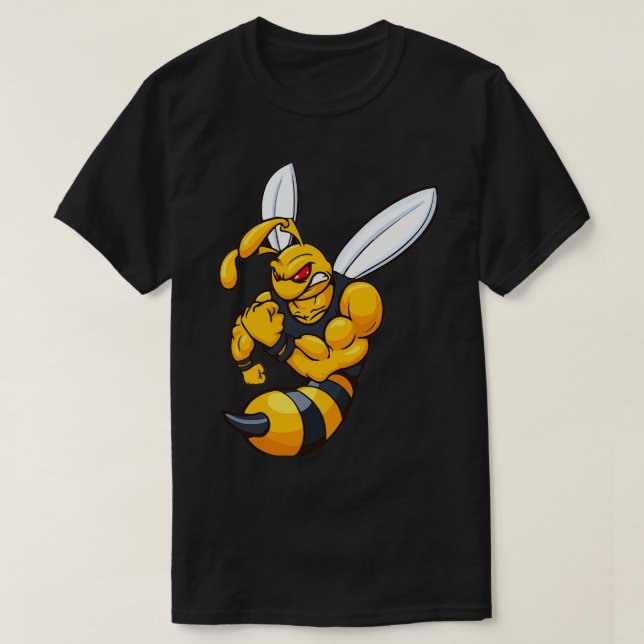 T-shirt La mascotte en hornet déchiré en colère (Design devant)
