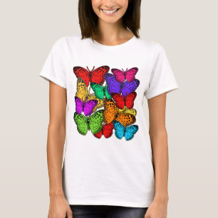 T-shirt La masse des papillons colorés brillants