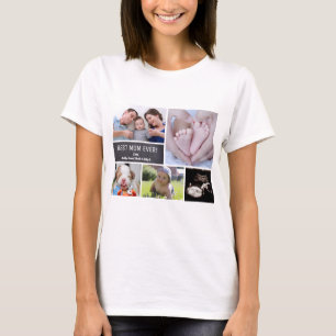 T-shirt La meilleure maman jamais ! Collage personnalisé
