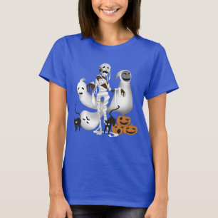 T-shirt La momie d'Halloween avec chats Kitty et fantôme
