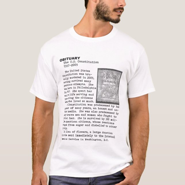 T-shirt La mort de la constitution (Devant)