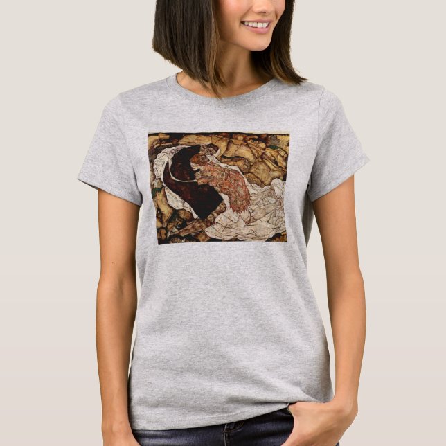 T-shirt La mort et le fou par Egon Schiele (Devant)