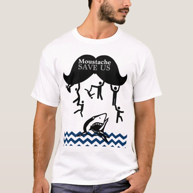 T-shirt La moustache nous sauvent (Devant)