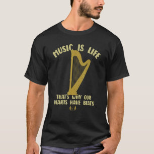 T-shirt La musique est la vie Nos cœurs ont des battements