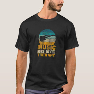 T-shirt La musique est ma thérapie Instrument Guitare bas