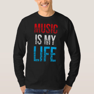 T-shirt La Musique Est Ma Vie Vive Rock Et Roll