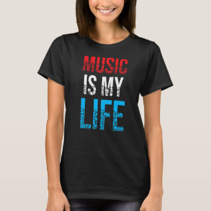 T-shirt La Musique Est Ma Vie Vive Rock Et Roll