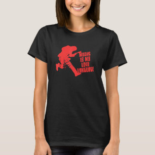 T-shirt La musique est mon amour Langue Guitare Lecteur