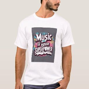 T-shirt La musique est votre super-puissance option 3