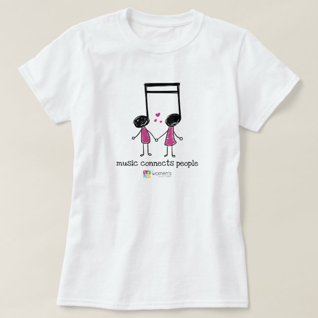 T-shirt La musique rose connecte les gens (Design devant)