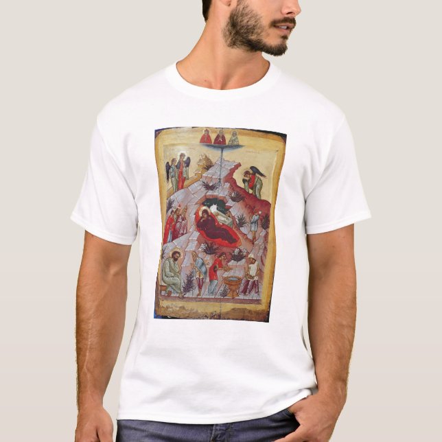 T-shirt La nativité, icône russe, XVIème siècle (Devant)