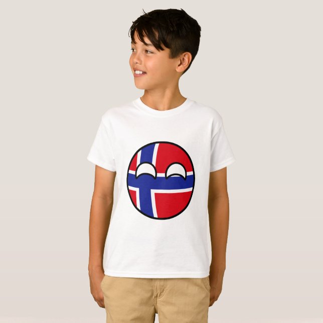 T-shirt La Norvège Geeky tendante drôle Countryball (Devant entier)