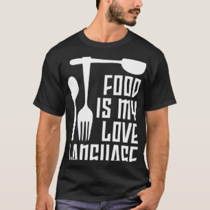 T-shirt La Nourriture Est Mon Amour Langue Dinnerware Gour