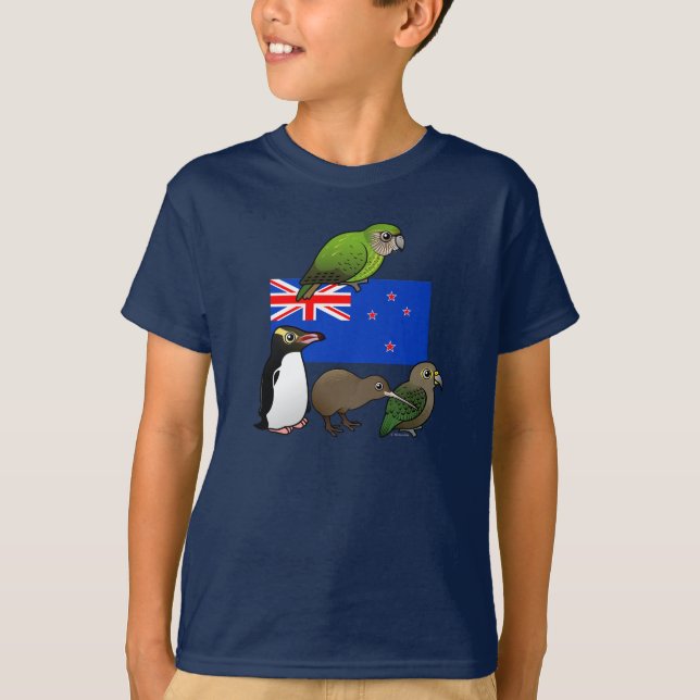 T-shirt La Nouvelle Zélande Birdorables (Devant)