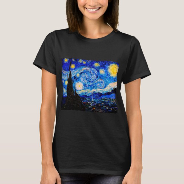 T-shirt La nuit étoilée par Vincent Van Gogh (Devant)