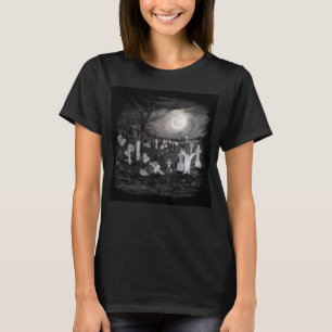 T-shirt La nuit sur le cimetière - Angel avec le diable