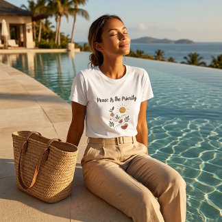 T-shirt La paix est la priorité Boho Botanique Femmes
