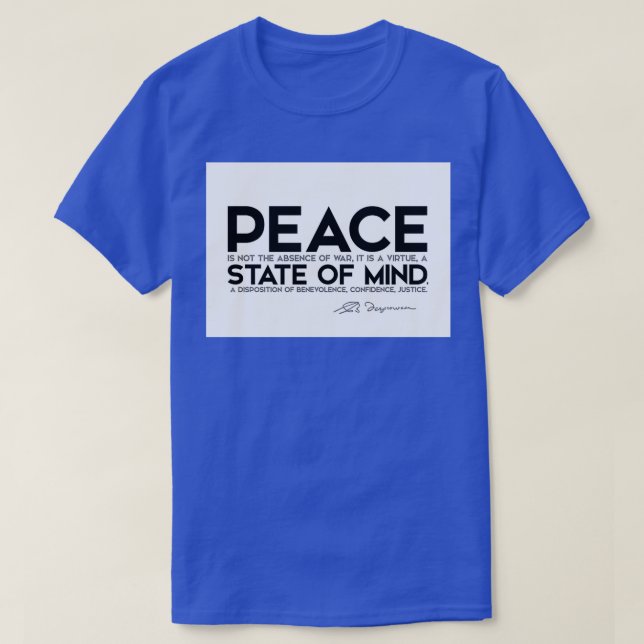 T-shirt la paix est une vertu un état d'esprit spinoza 1 (Design devant)