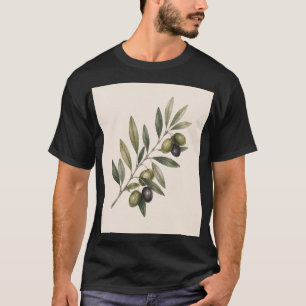 T-shirt La paix grandit ici   Branche d'olive botanique vi