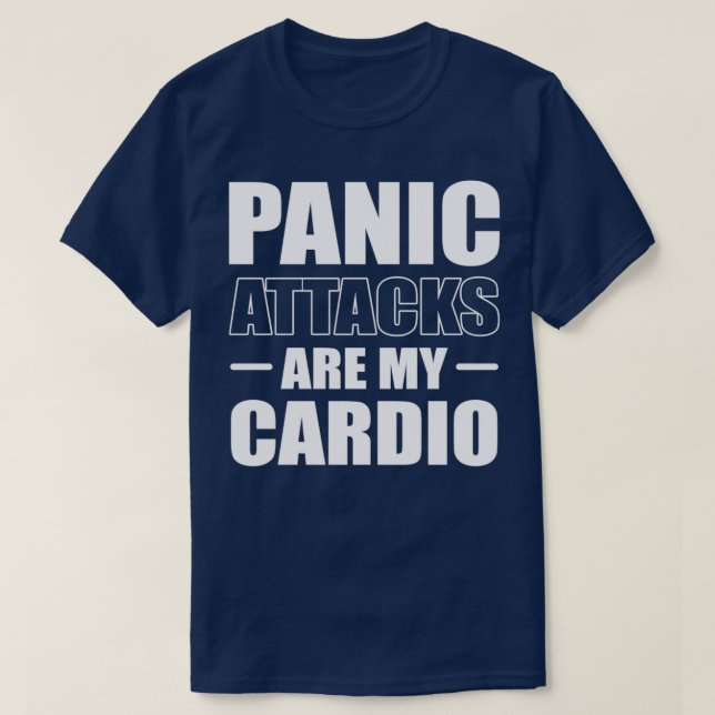 T-shirt La panique attaque cardio avec la maladie mentale  (Design devant)