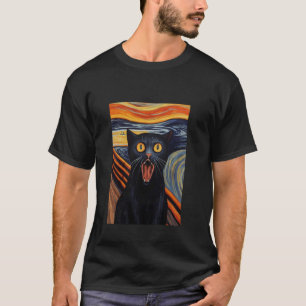 T-shirt La parodie de chat de Le Cri peinture drôle d'art