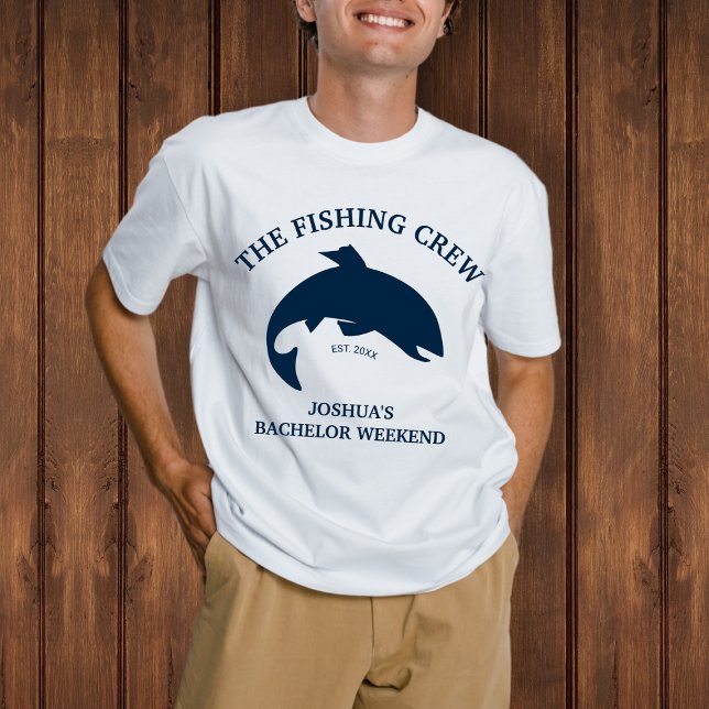T-shirt La Partie de Bachelor Pêche par l'équipage (The Fishing Crew Fishing Bachelor Party T-Shirt)