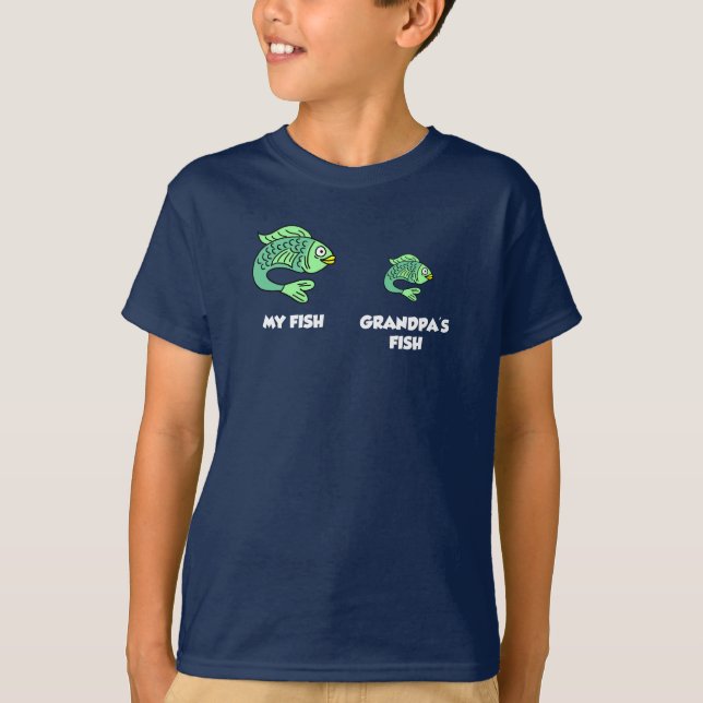 T-shirt La pêche amusante du poisson de mon grand-père (Devant)