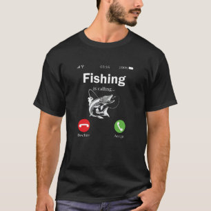 T-shirt La Pêche Appelle Le Téléphone Cellulaire Drôle