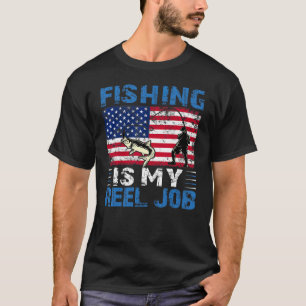 T-shirt La pêche est mon vrai métier  Drapeau américain es