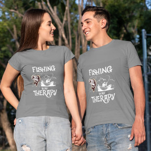 T-shirt La Pêche Grise Est Mon Thérapie Ligne Bateau