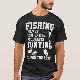 T-shirt La pêche résout la plupart de mes problèmes en cha
