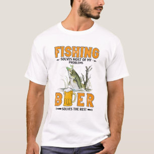 T-shirt La Pêche Résout La Plupart De Mes Problèmes La Biè
