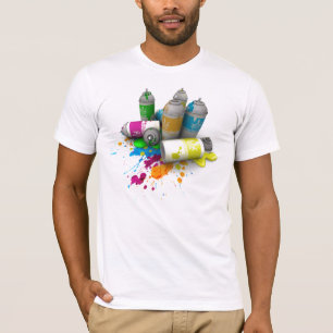 T-shirt La peinture de jet du graffiti des hommes met en