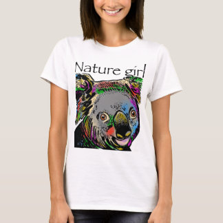 T-shirt La petite fille de la nature les animaux arc-en-ci