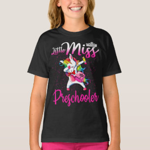 T-shirt La Petite Miss Preschooler Unicorn Retourne À L'Éc