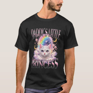 T-shirt La petite princesse de papa Chat Arc-en-ciel Contr
