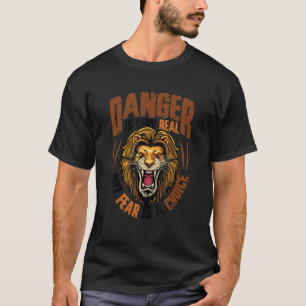 T-shirt La Peur Est Un Choix Motivation Lion Tête 1