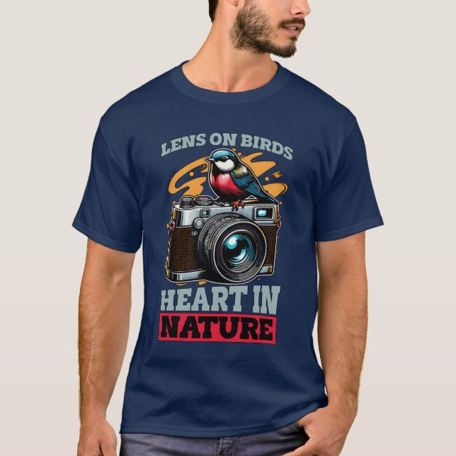 T-shirt La photographie des oiseaux se penche sur les oise (Devant)