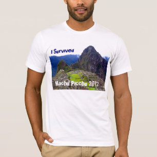 T-shirt La pièce en t blanche "j'ai survécu à Machu Pic